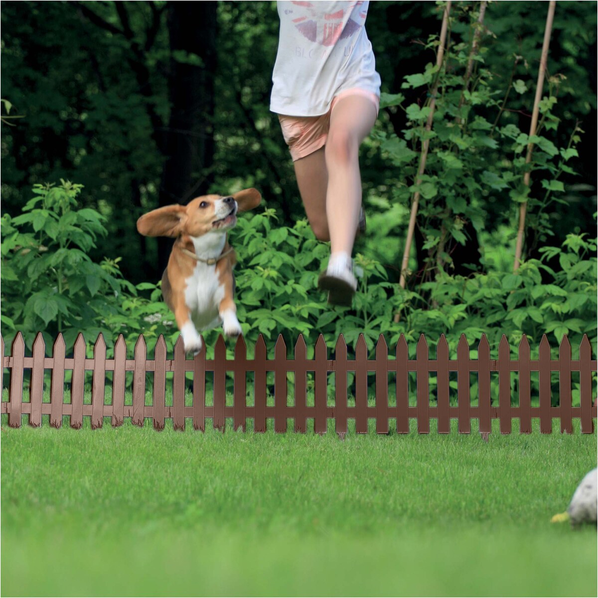 Płotek Ogrodowy 3,22 M Obrzeże Trawnikowe Palisada Brązowy