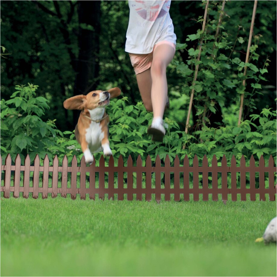 Płotek Ogrodowy 3,22 M Obrzeże Trawnikowe Palisada Brązowy