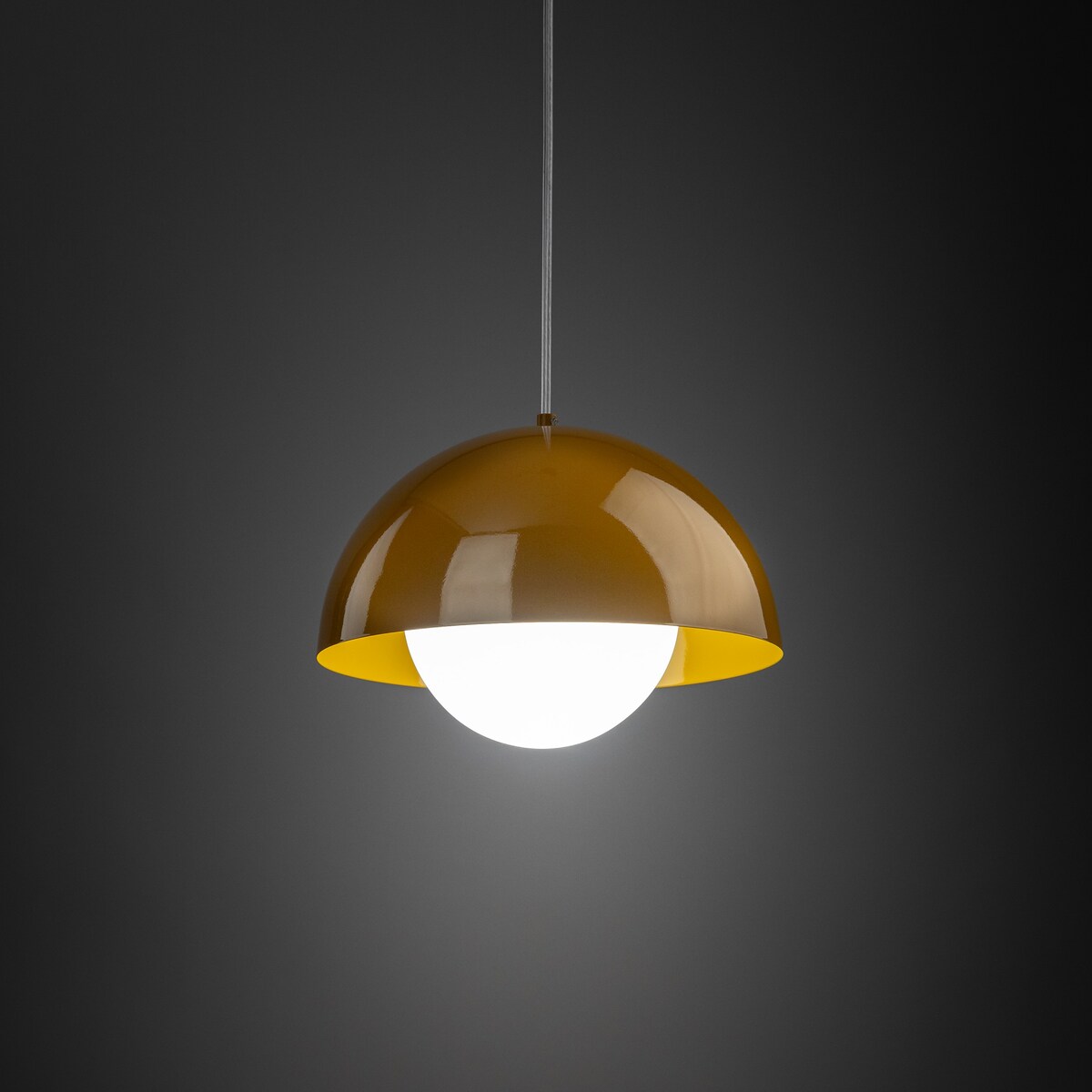 Lampa wisząca TK Lighting BONO OCHRA 10275, ochra/biała, E27, regulowana wysokość 160 cm, średnica 27 cm