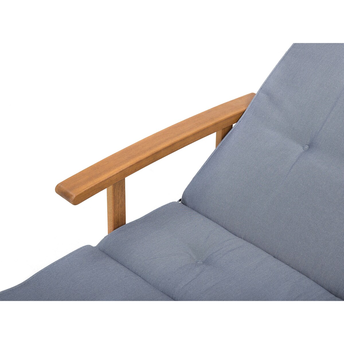 Leżak ogrodowy drewno akacjowe z poduszką niebieską JAVA