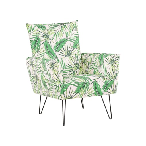 Fotel w liście biało-zielony RIBE