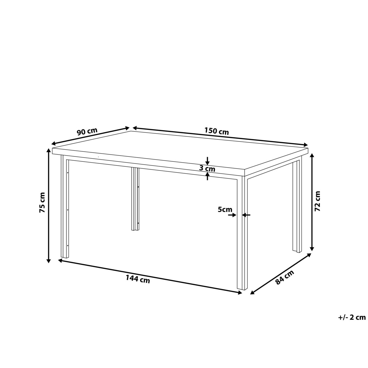 Stół do jadalni 150 x 90 cm ciemne drewno LAREDO