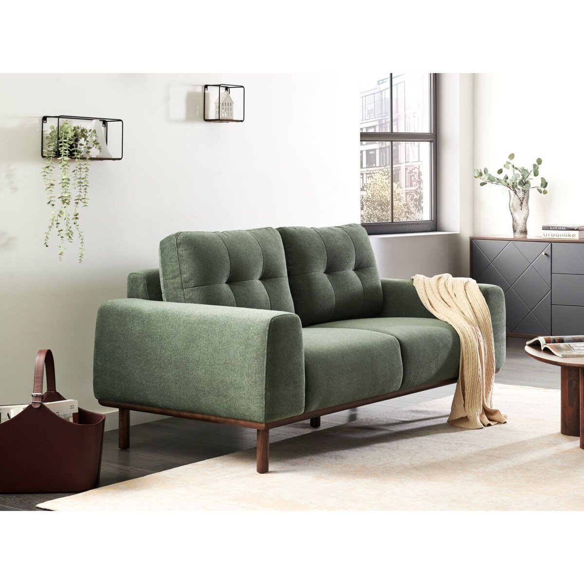 Sofa 2-osobowa zielona LAURILA