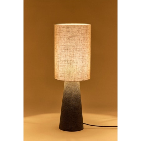 Lampa stołowa z lnu i włókna szklanego Loana, czarna