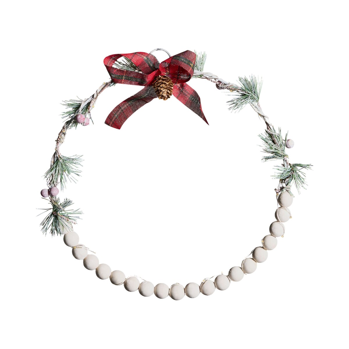 Zestaw 3 dekoracji wiszących LED KEITELE Wianek 25/30/35 cm Biały