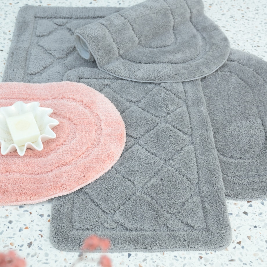 Dywanik łazienkowy Soft 40x60 cm antypoślizgowy owalny szary