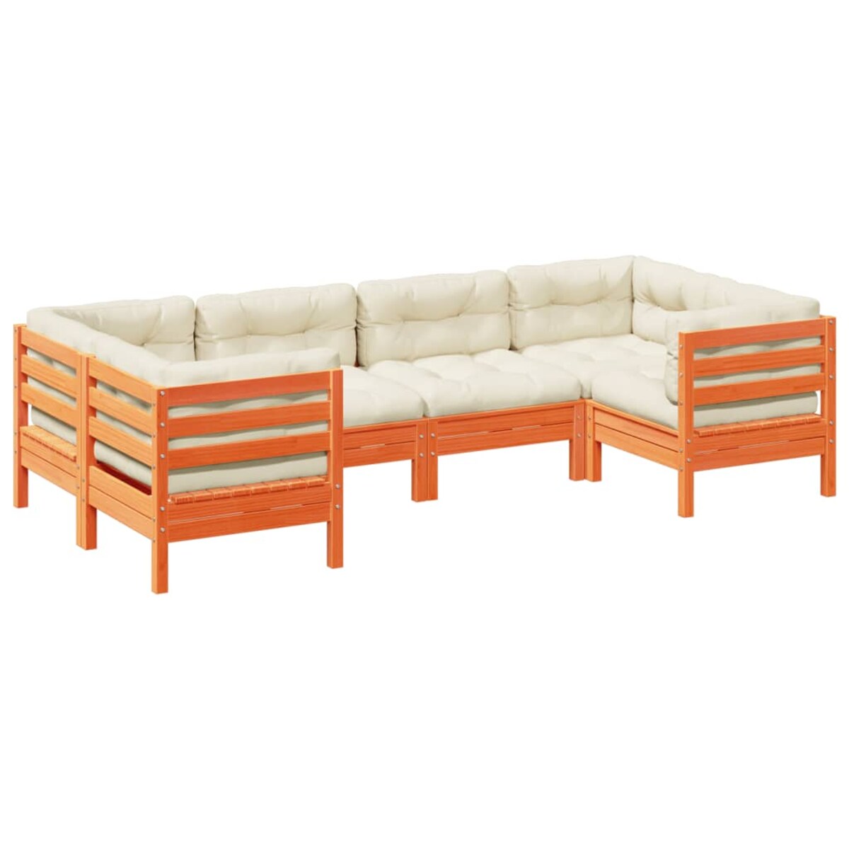 vidaXL 6-cz., ogrodowy zestaw wypoczynkowy z poduszkami, woskowy brąz