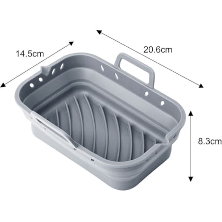 Zestaw wkładów silikonowych do frytkownicy beztłuszczowej 2 sztuki prostokątny 20.5x14.5cm składany KLAUSBERG