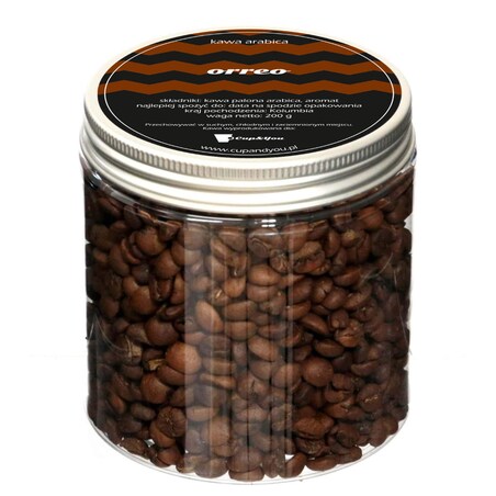 Kawa aromatyzowana o smaku Orreo ziarnista ARABICA Cup&You PREMIUM 200g na prezent upominek dla kobiety mężczyzny faceta mamy taty żony męża