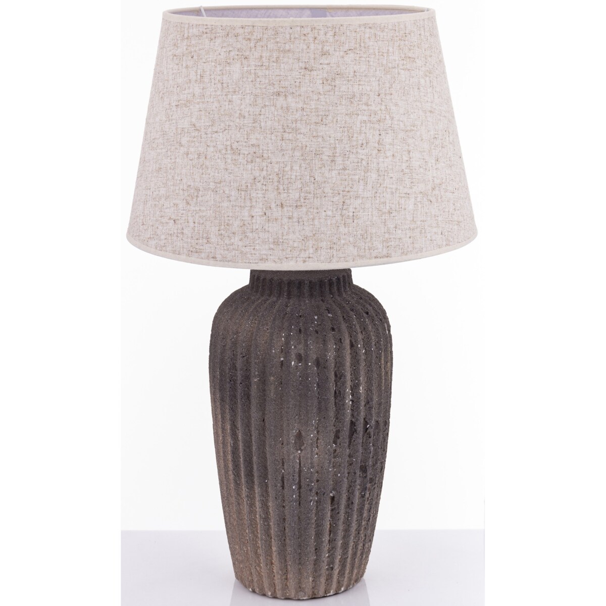 Lampa stołowa z ceramiki i tkaniny 68x40x40 cm WALSH brązowo-beżowa