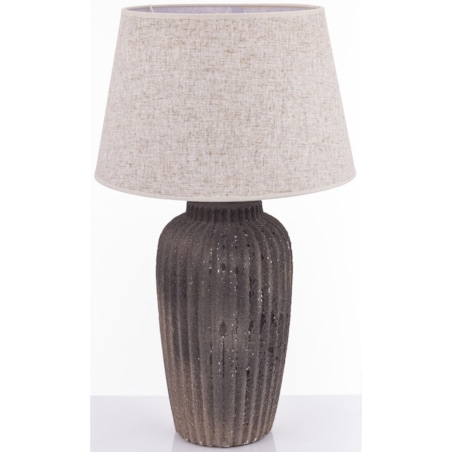 Lampa stołowa z ceramiki i tkaniny 68x40x40 cm WALSH brązowo-beżowa