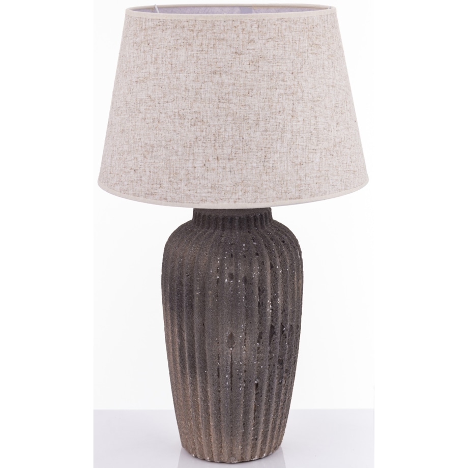 Lampa stołowa z ceramiki i tkaniny 68x40x40 cm WALSH brązowo-beżowa
