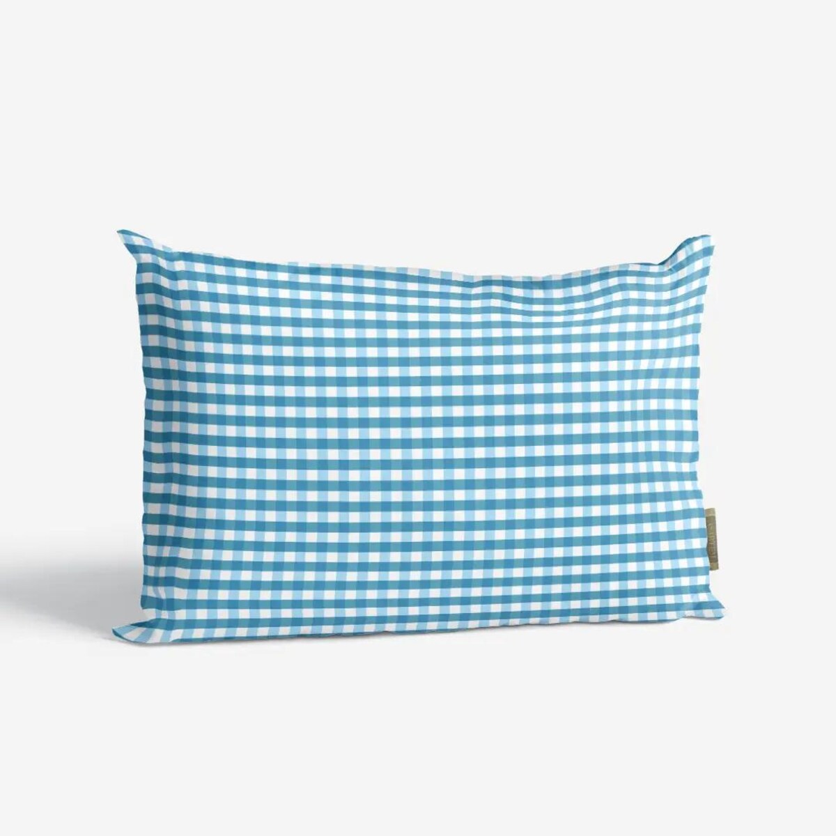 Poduszka świąteczna - błękitna kratka