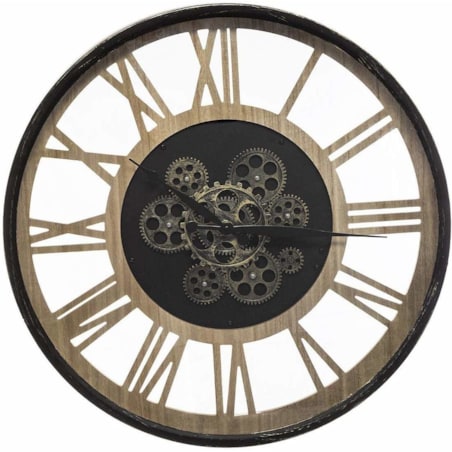 Zegar ścienny loftowy z widocznym mechanizmem, Ø 57 cm