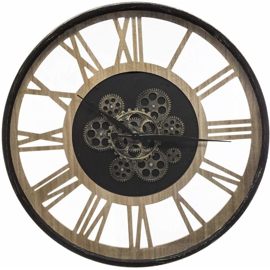 Zegar ścienny loftowy z widocznym mechanizmem, Ø 57 cm