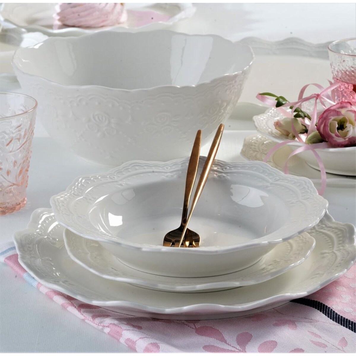 VILLA ITALIA Serwis obiadowy porcelanowy na 6 osób AURELIA