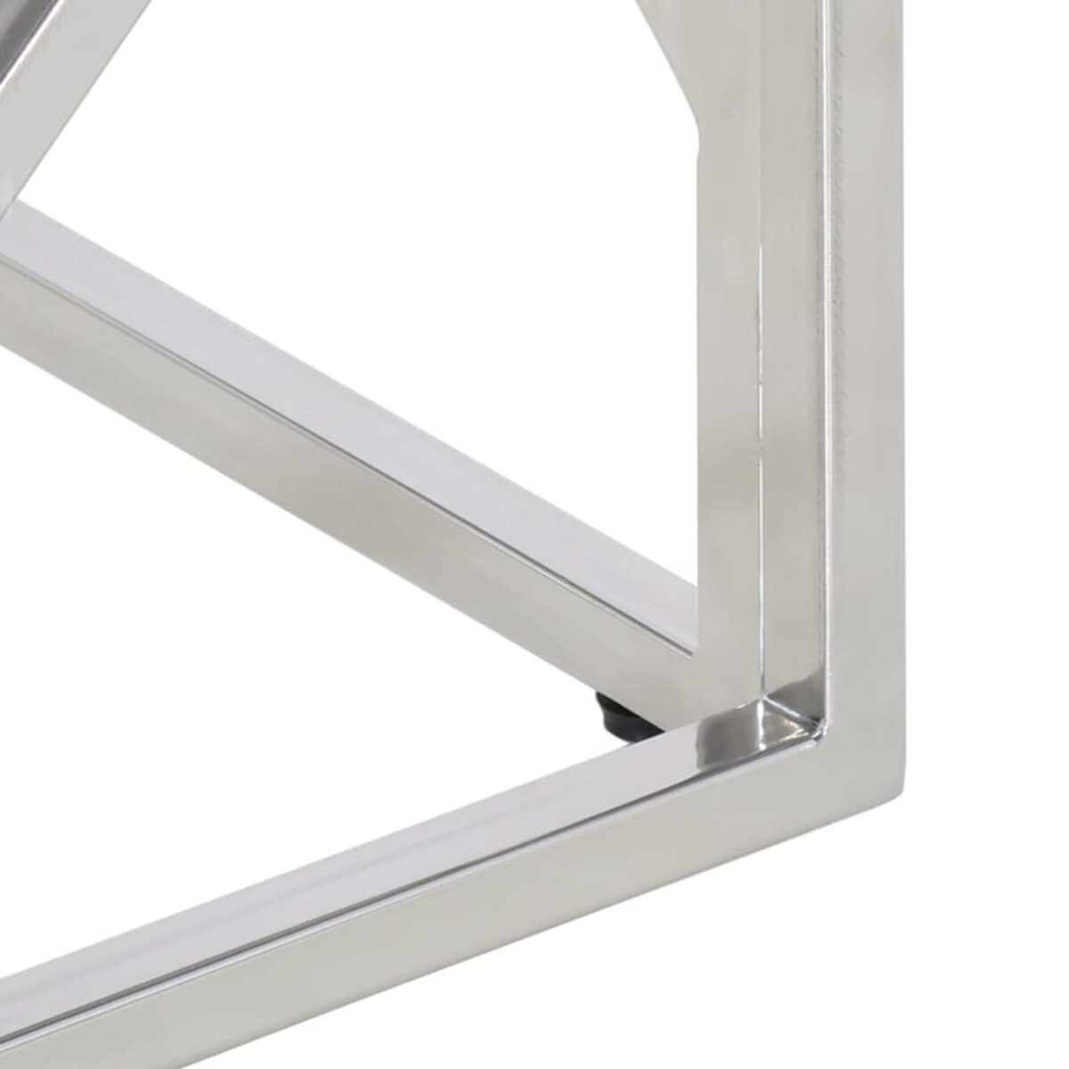 vidaXL Stolik kawowy, srebrny, stal nierdzewna i lite drewno akacjowe