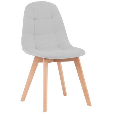 Krzesło skandynawskie tapicerowane welurowe nowoczesne szare