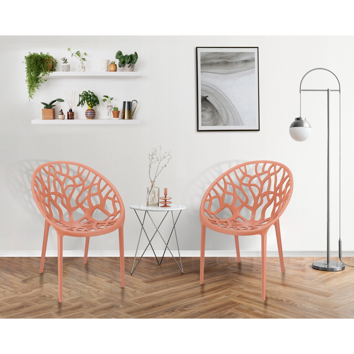 Krzesło ogrodowe plastikowe ALBERO odcienie czerwieni