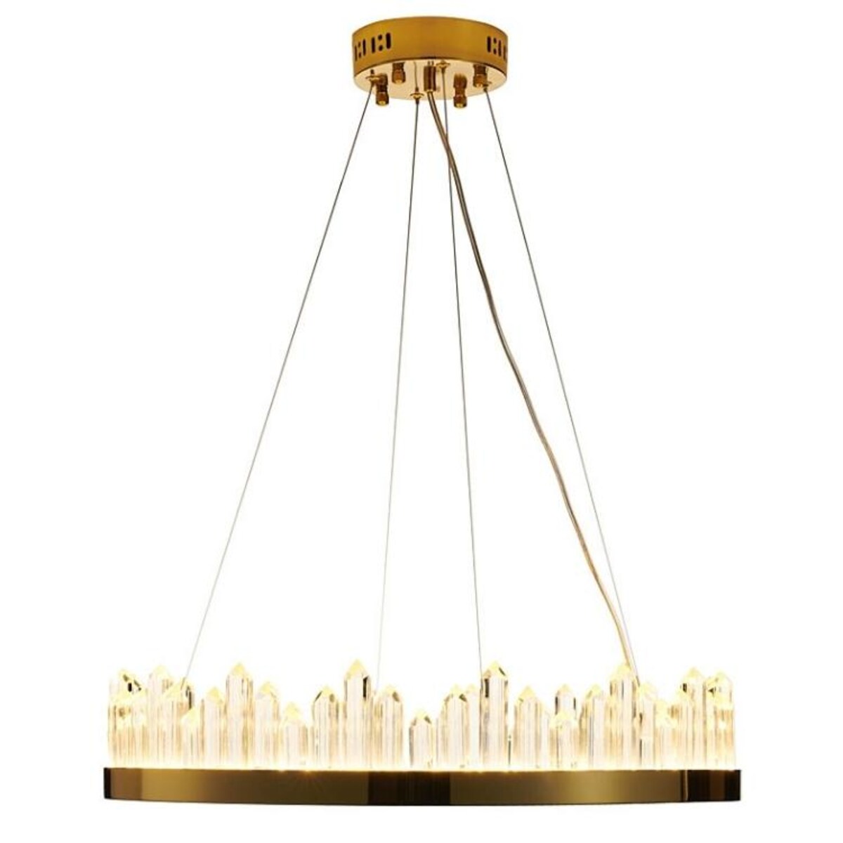 Kryształowy żyrandol Lusso DN918 gold Step LED do salonu złoty