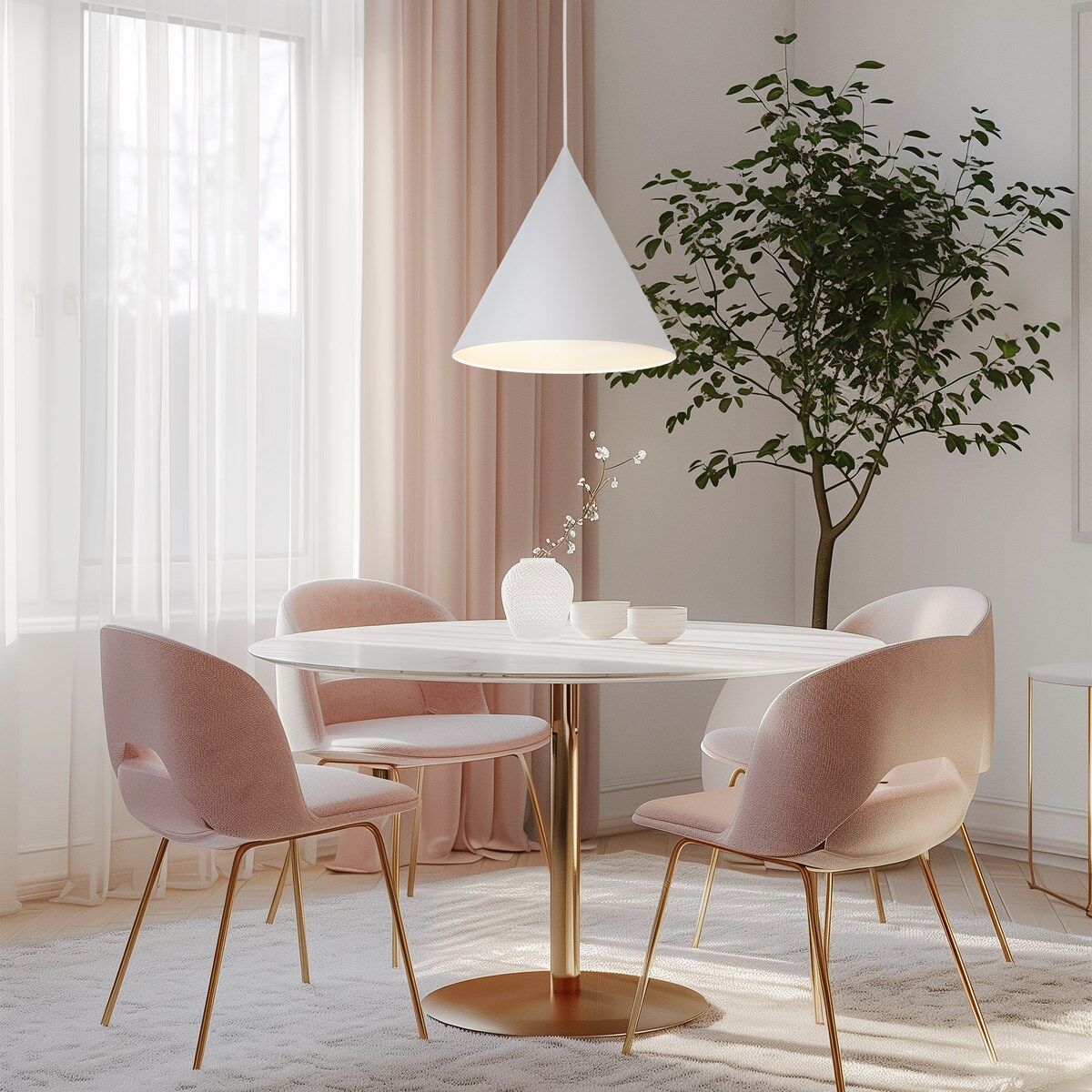 Lampa wisząca TK Lighting CONO WHITE 10009 biała E27 regulowana do salonu kuchni jadalni