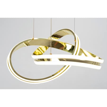 Lampa Sufitowa Wisząca Metal Ring Gold Led + Pilot