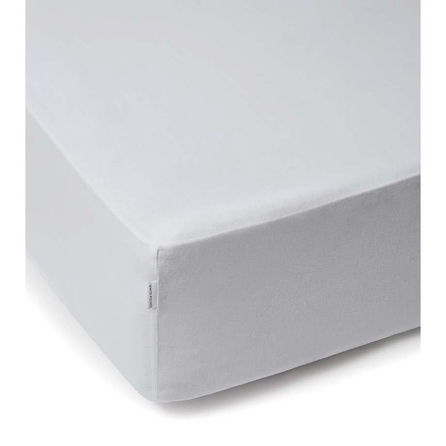 Prześcieradło dzianinowe z gumką białe 160 x 200 cm