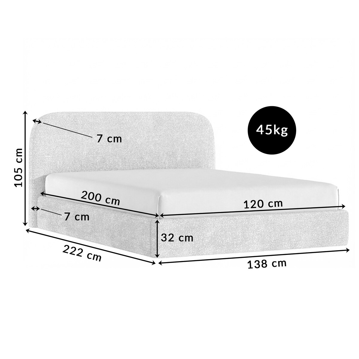 Łóżko Tapicerowane Bellagio 120X200 Stelaż Pojemnik Na Pościel Loop 08