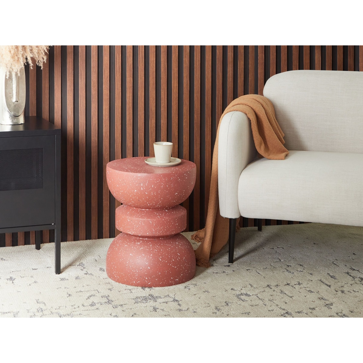 Stolik pomocniczy FALIRO 37 cm 37 cm Czerwone lastryko
