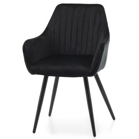 Krzesło tapicerowane pikowane welurowe do salonu jadalni nowoczesne PASSO czarne