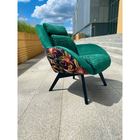 Fotel pikowany P01 ptaki egzotyczne