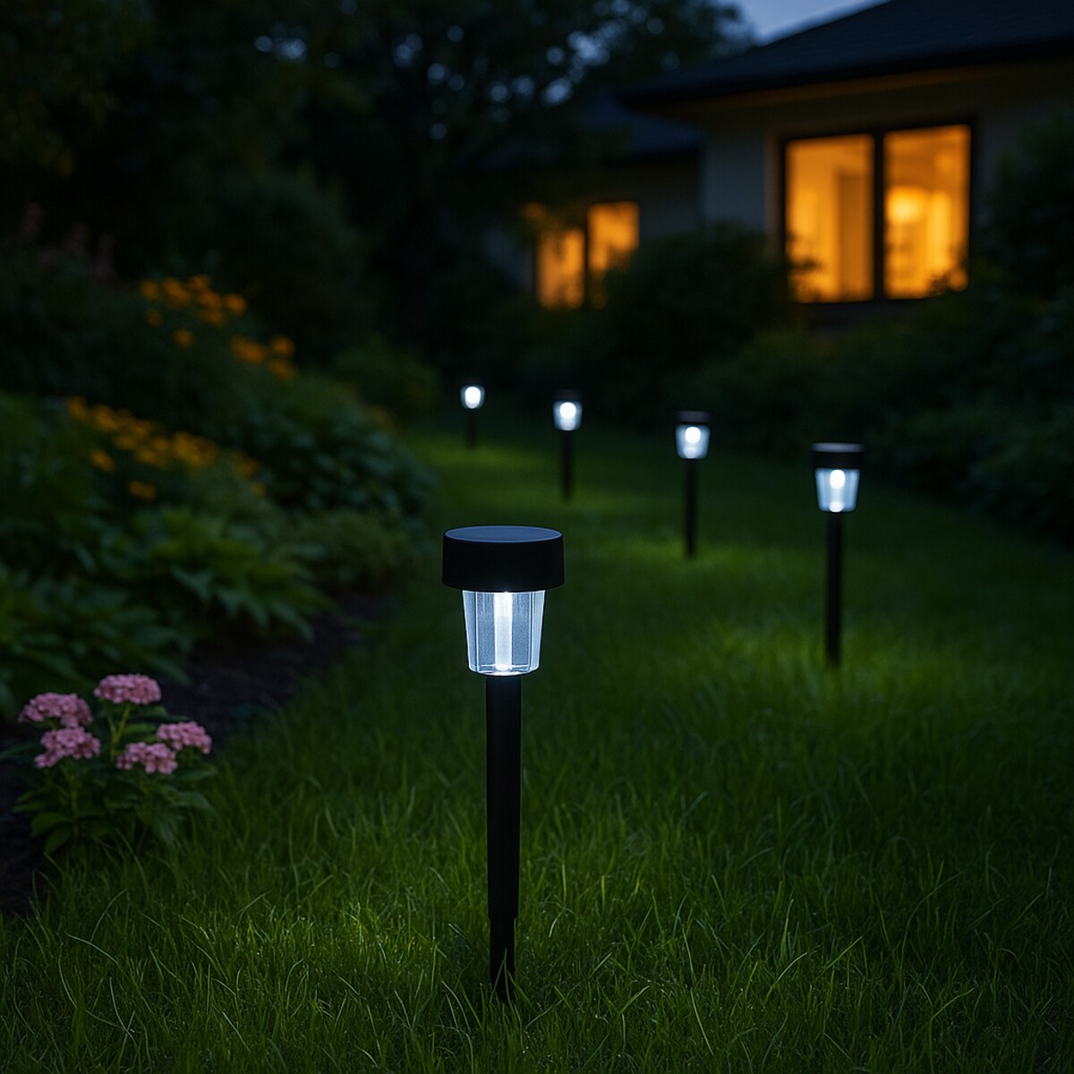 Lampka Solarna Ogrodowa  Słupek Do Wbicia W Ziemię Zewnętrzna Latarnia