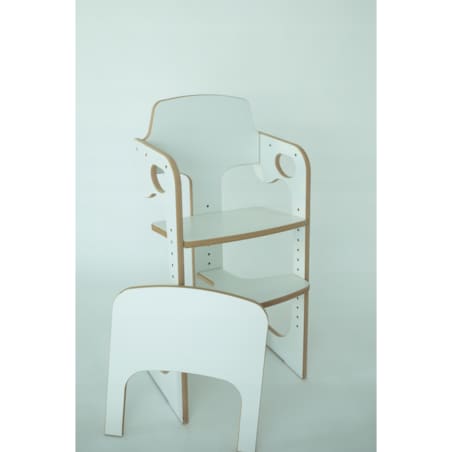Krzesełko do karmienia DREWNIANE białe do jadalni REGULOWANE CERTYFIKOWANE