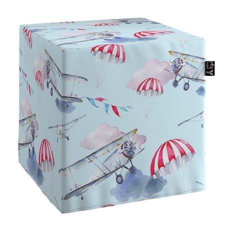 Puf kostka Nano, niebiesko-różowy, 40 x 40 x 40 cm, Magic Collection