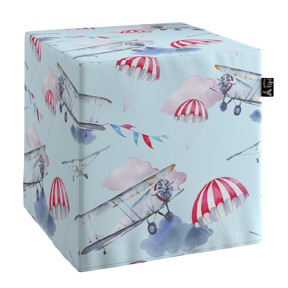 Puf kostka Nano, niebiesko-różowy, 40 x 40 x 40 cm, Magic Collection