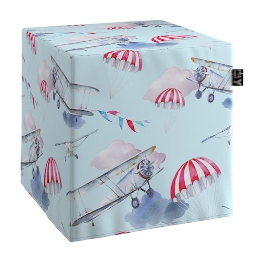 Puf kostka Nano, niebiesko-różowy, 40 x 40 x 40 cm, Magic Collection