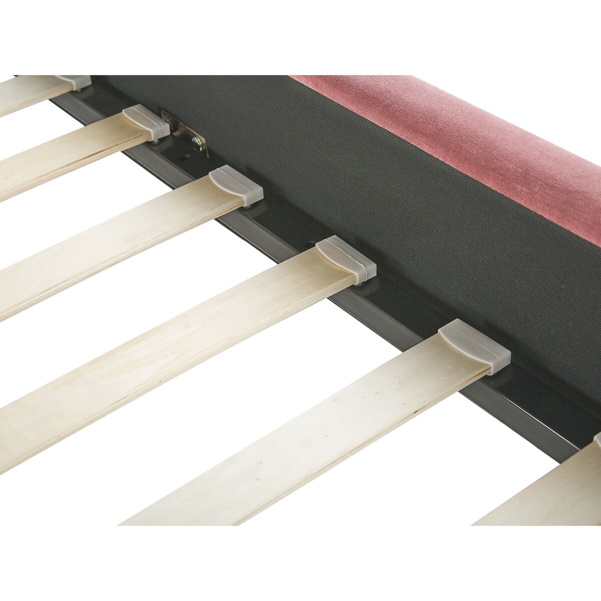 Łóżko welurowe 180 x 200 cm różowe AMBILLOU