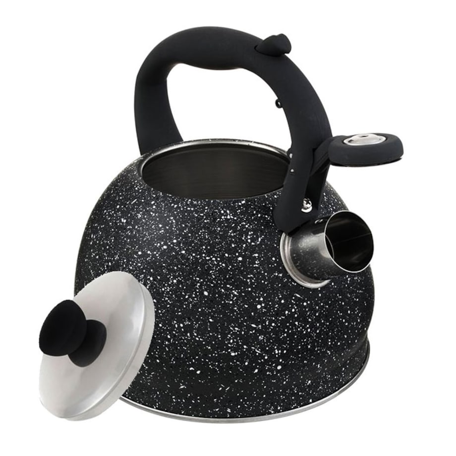 Czajnik stalowy z gwizdkiem 2L indukcja gaz czarny marmurek KLAUSBERG