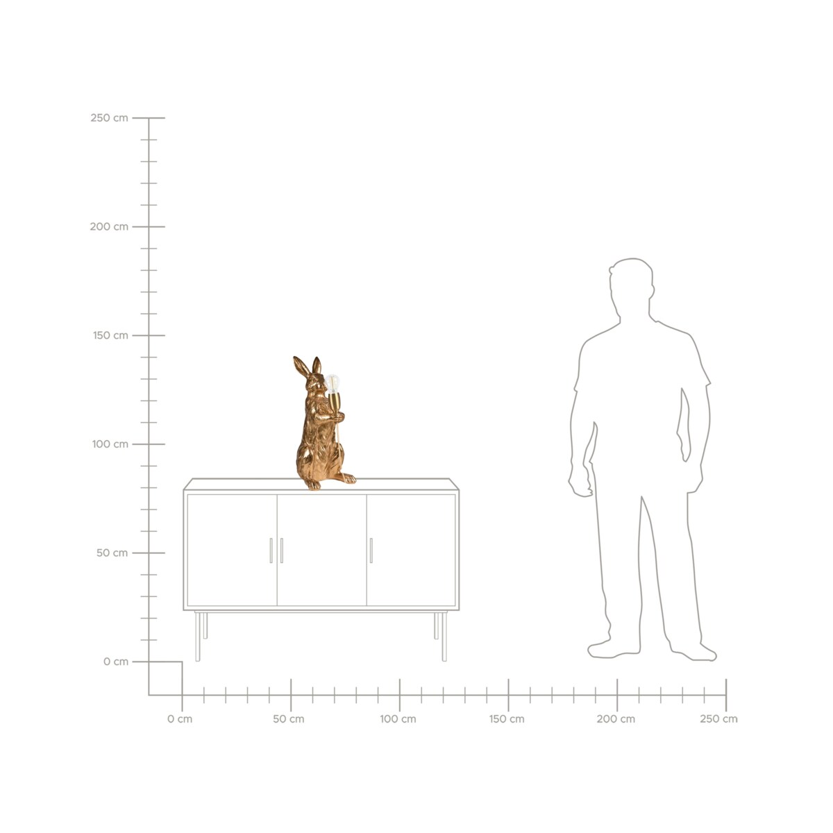 Lampa stołowa Królik BUGS Złoty