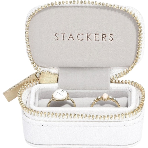 Pudełko podróżne na pierścionki Stackers mini białe