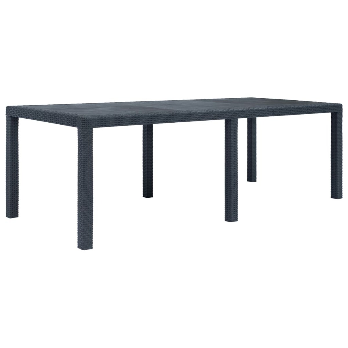 vidaXL Stół ogrodowy, 220x90x72 cm, plastikowy, antracytowy