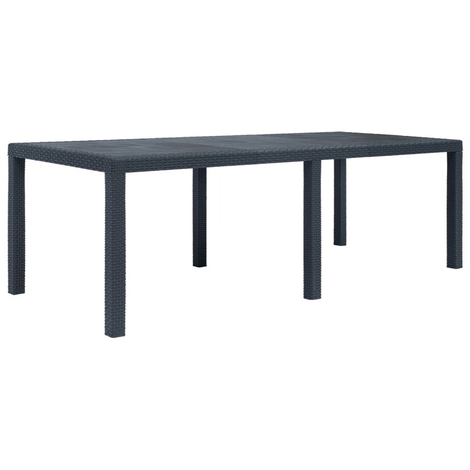 vidaXL Stół ogrodowy, 220x90x72 cm, plastikowy, antracytowy