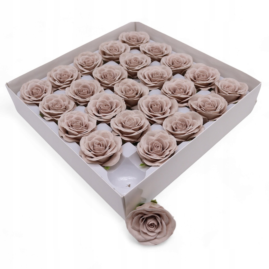 KWIATY MYDLANE JAK ŻYWA RÓŻA do bukietu UPOMINEK KOBIET mamy BOX vintage