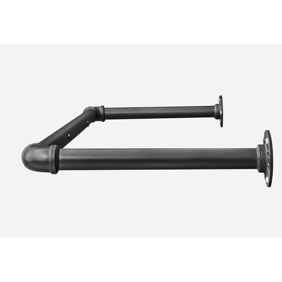 INDUSTRIALNY WIESZAK DRĄŻEK ŚCIENNY NA UBRANIA - CZARNY