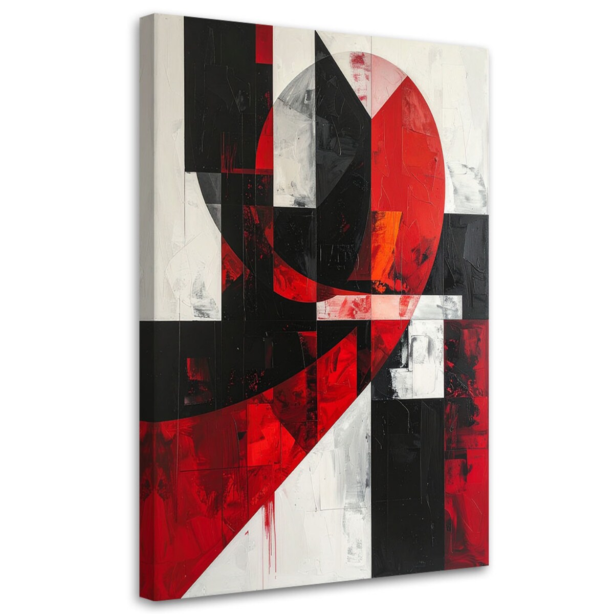 Obraz do salonu sypialni biura loftu, Abstrakcja geometryczna czerwony szary