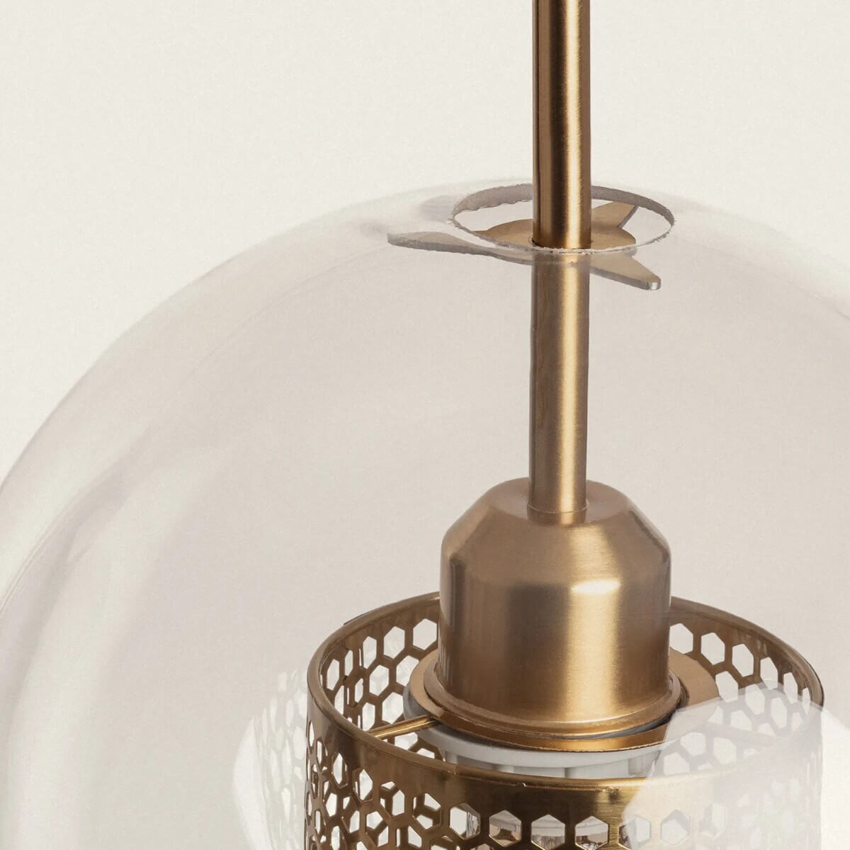 Szklana lampa wisząca Nobile ABR-ZON2-E27 Abruzzo kula złoty przezroczysty