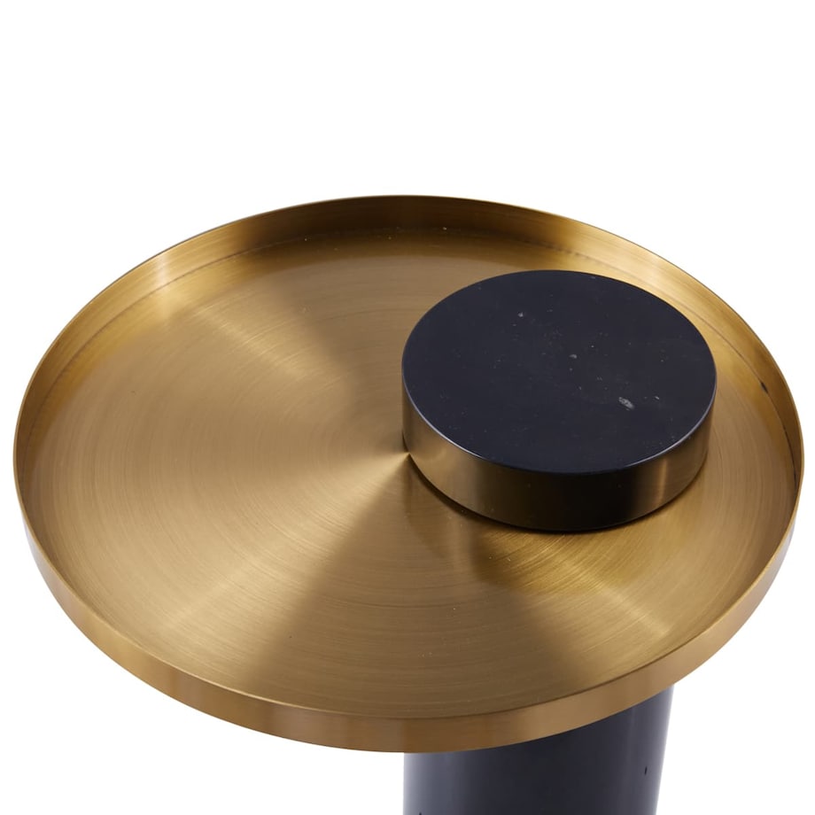 Industrialny stolik kawowy COLUMN DP-FA1 black gold Step marmur stal czarny złoty, Step Into Design
