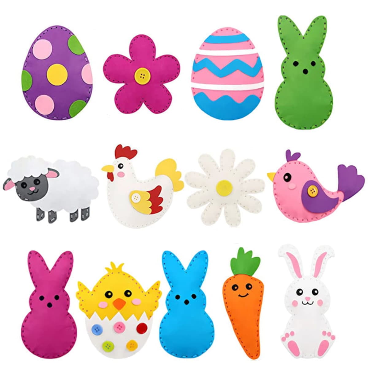 Wielkanoc - filcowy zestaw do szycia DIY - 13 elementów