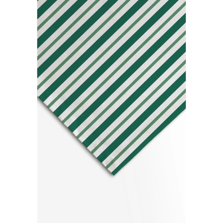 Obrus świąteczny - klasyczne zielone świąteczne paski - 140x140