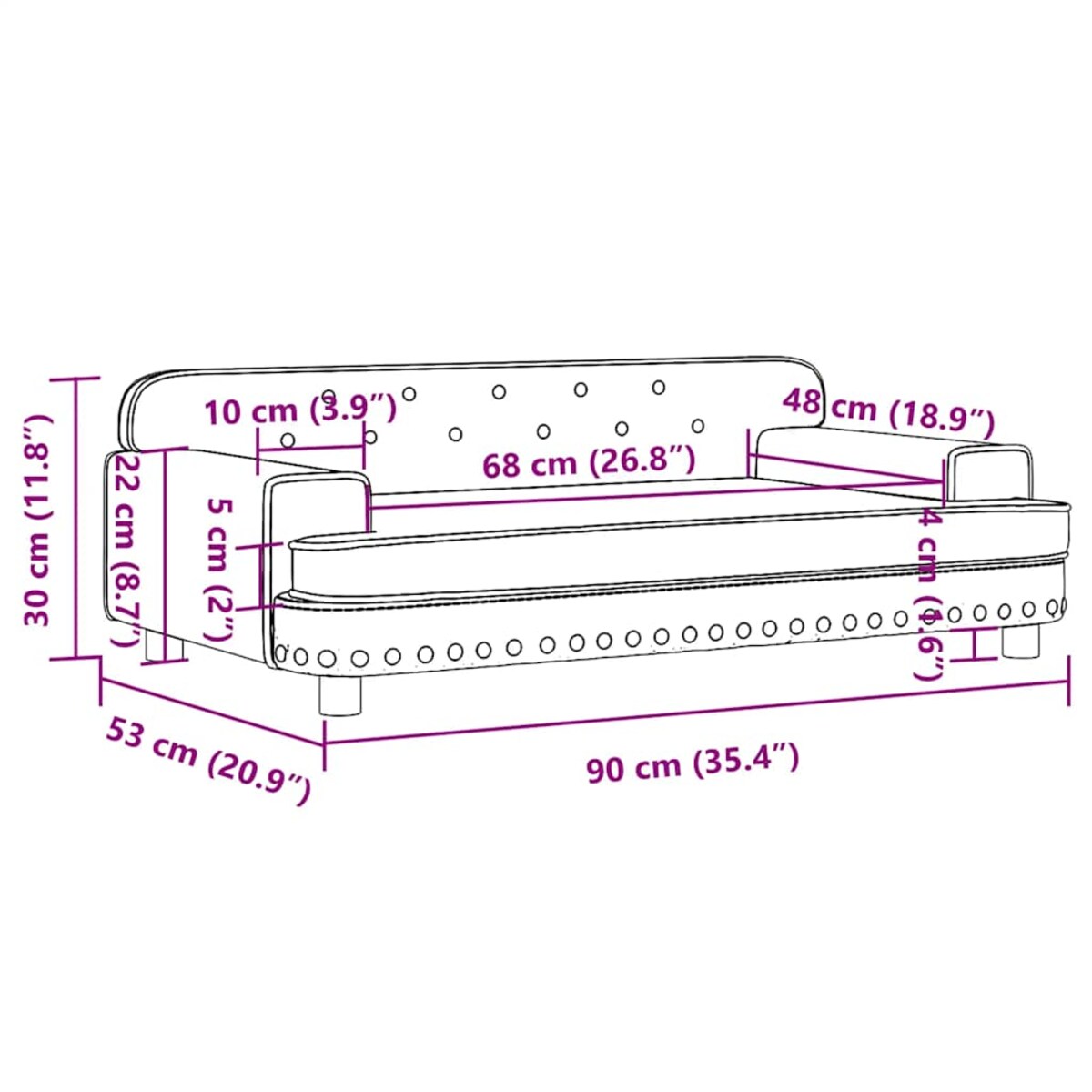 vidaXL Sofa dla dzieci, czarna, 90x53x30 cm, sztuczna skóra